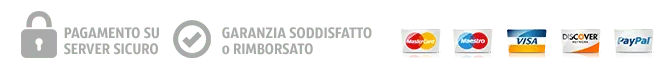 Pagamento sicuro tramite Visa, Mastercard, American Express, PayPal