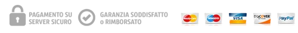 Pagamento sicuro tramite Visa, Mastercard, American Express, PayPal