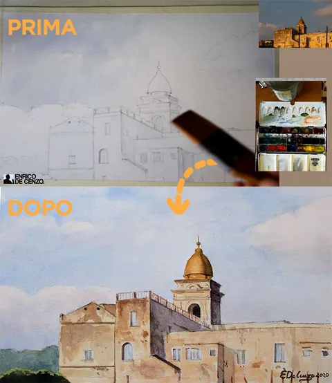 Anteprima della lezione bonus dedicata a un paesaggio ad acquerello