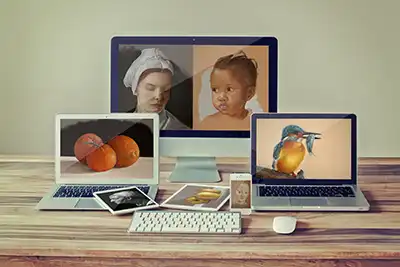 Il corso visualizzato su laptop, tablet e smartphone